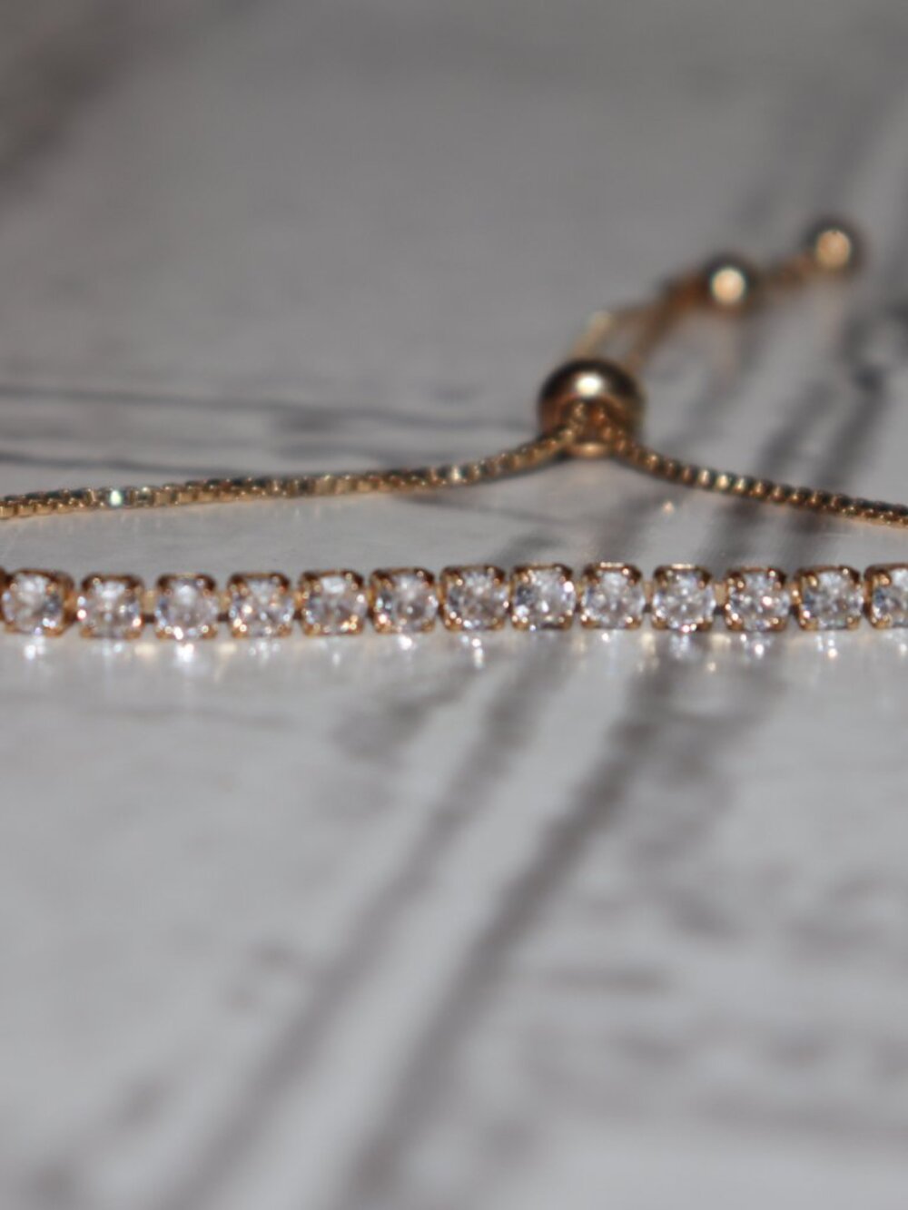 ✨ Gold‑Tone Bolo Bracelet · Adjustable · Sparkling Rhinestones Fits most wrists